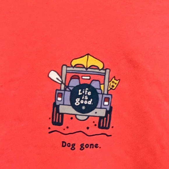 Life Is Good Coral Graphic Crewneck Sweatshirt Dog Gone NWOT Size M - Picture 5 of 5
